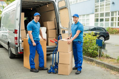 Student moving checklist and packed boxes ready for collection in Harrow
