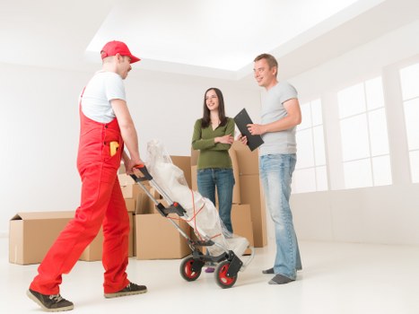 Packed household items prepared for storage in Harrow