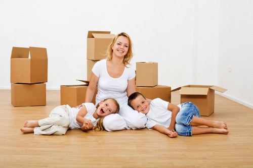 Professional movers handling domestic removals in a Harrow home